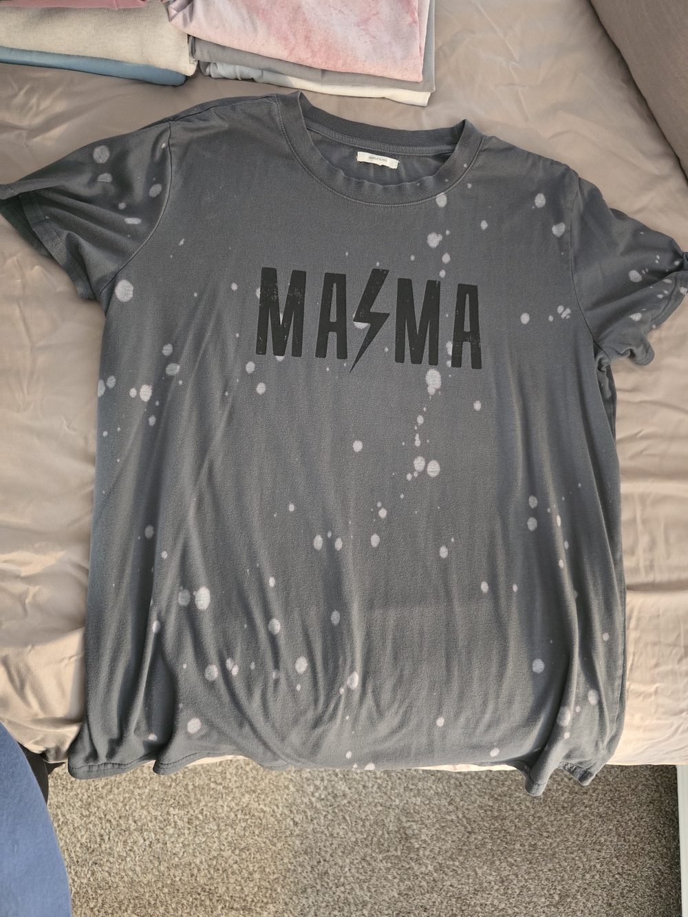 Maurices Charcoal Bleach‑Effect MAMA Graphic Tee